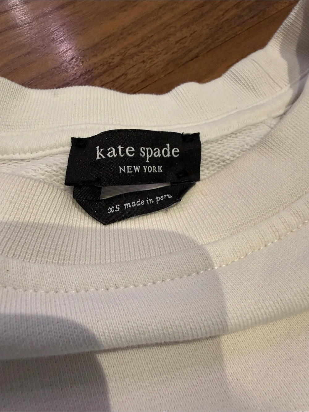 kate spade White Crewneck Sweatshirt with Multicolor Letter Appliqué